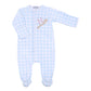 Batter Up Applique Blue Footie - Magnolia BabyFootie