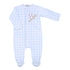 Batter Up Applique Blue Footie - Magnolia BabyFootie