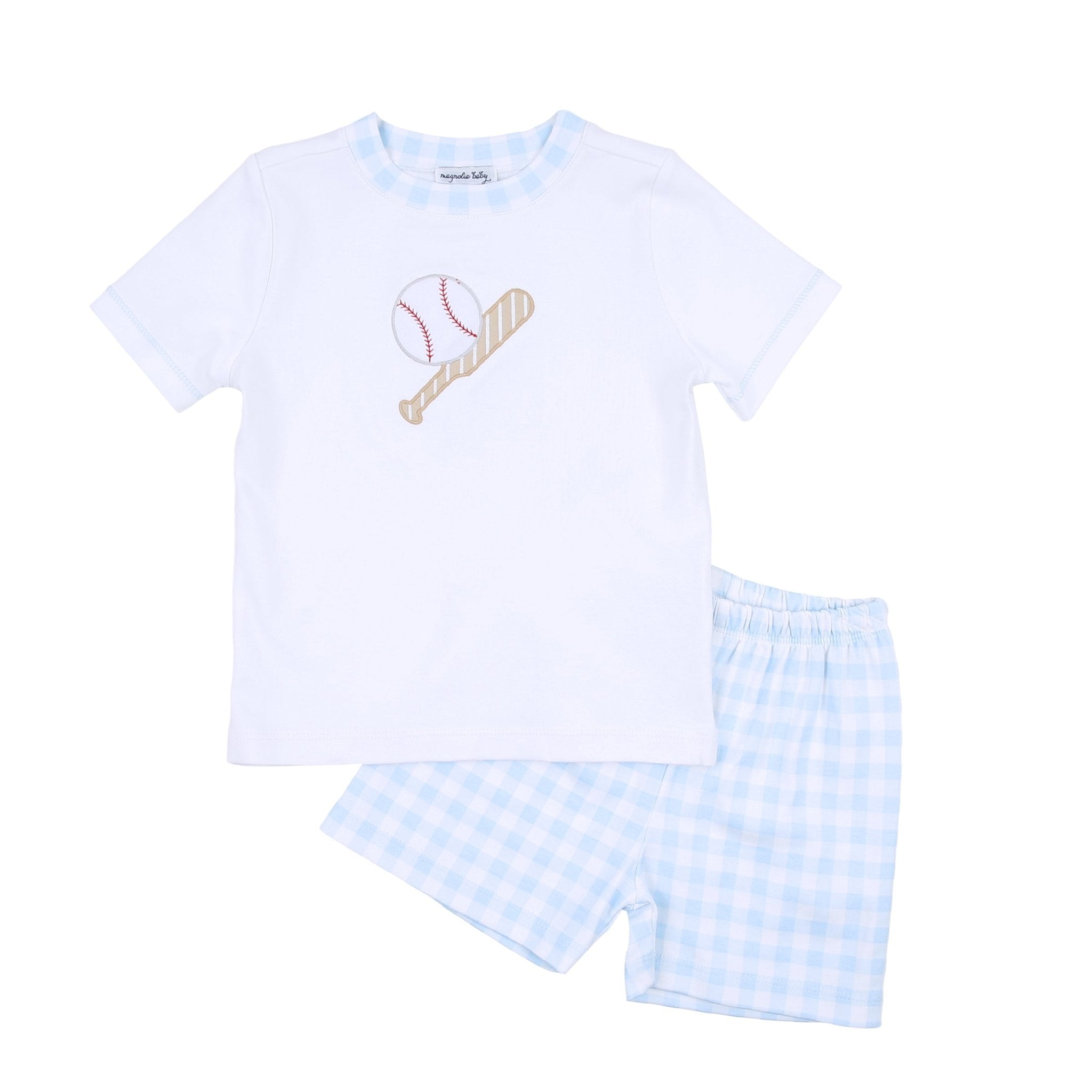Batter Up Applique Blue Toddler Short Set - Magnolia BabyShort Set