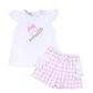 Batter Up Applique Pink Ruffle Flutters Short Set - Magnolia BabyShort Set