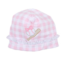  Batter Up Applique Pink Ruffle Hat - Magnolia BabyHat