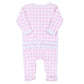 Batter Up Applique Pink Ruffle Lap Footie - Magnolia BabyFootie