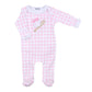Batter Up Applique Pink Ruffle Lap Footie - Magnolia BabyFootie