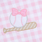 Batter Up Applique Pink Ruffle Long Pajamas - Magnolia BabyLong Pajamas