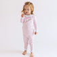 Batter Up Applique Pink Ruffle Long Pajamas - Magnolia BabyLong Pajamas