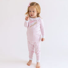  Batter Up Applique Pink Ruffle Long Pajamas - Magnolia BabyLong Pajamas