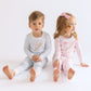 Batter Up Applique Pink Ruffle Long Pajamas - Magnolia BabyLong Pajamas