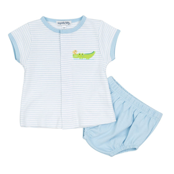 Bayou Babies Applique Diaper Cover Set - Light Blue - Magnolia BabyDiaper Cover