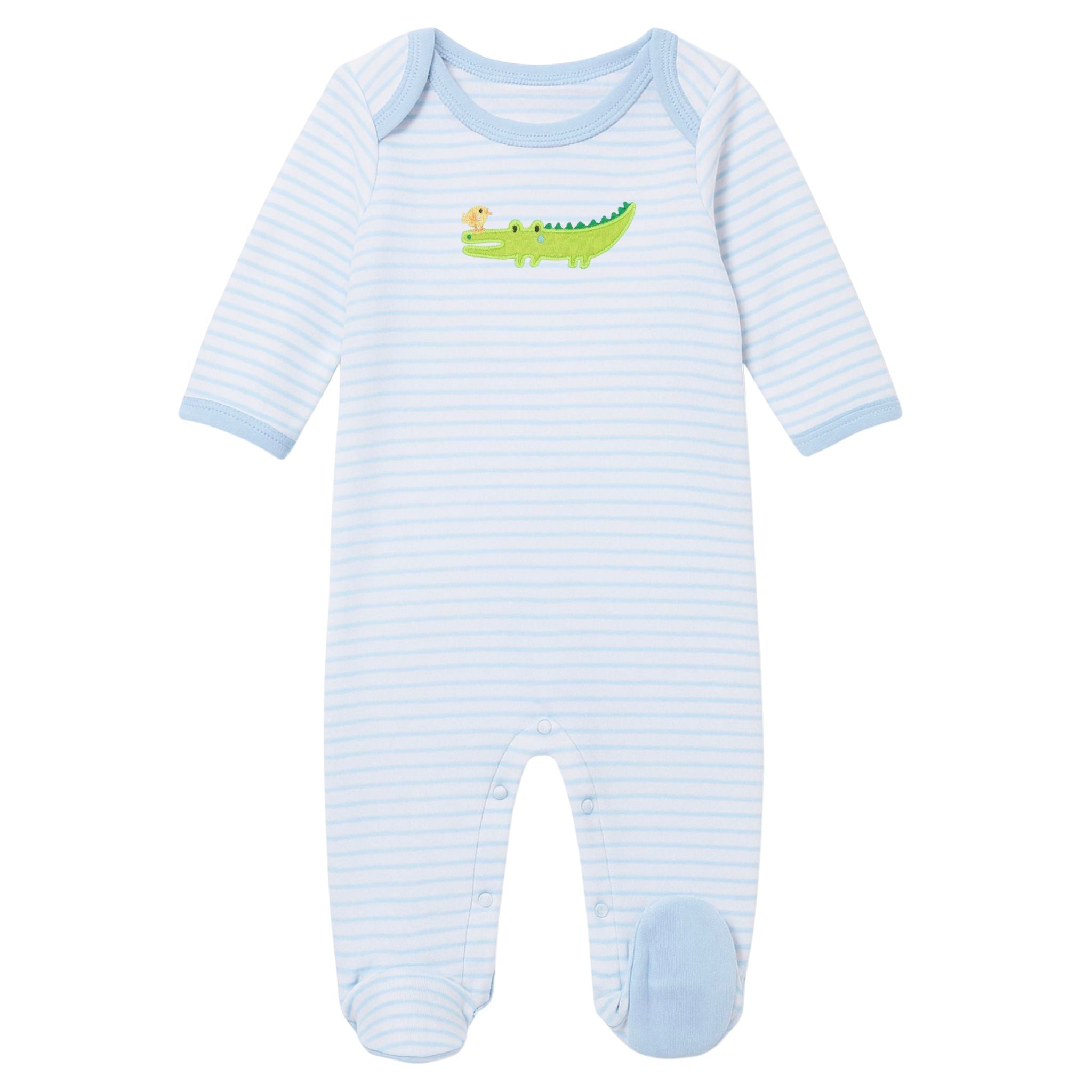 Bayou Babies Applique Lap Footie - Light Blue - Magnolia BabyFootie