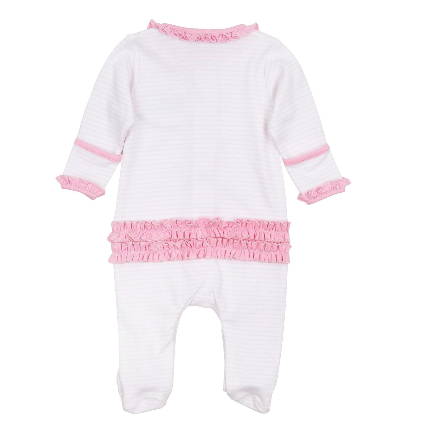 Bayou Babies Applique Ruffle Footie - Pink - Magnolia BabyFootie