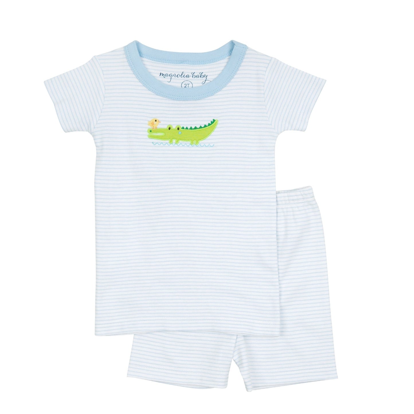Bayou Babies Applique Short Pajamas - Light Blue - Magnolia BabyShort Pajamas