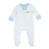 Bayou Babies Applique Zip Footie - Light Blue - Magnolia BabyFootie