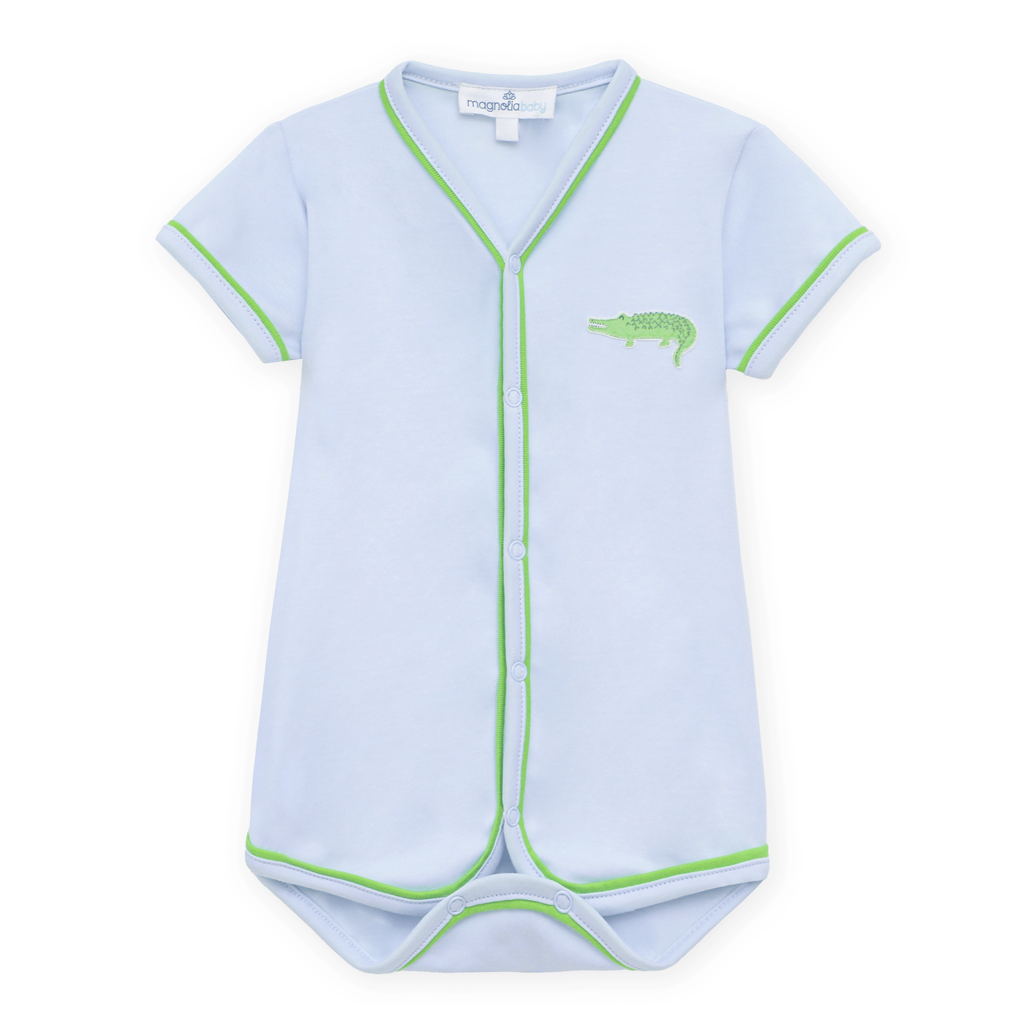 Magnolia Baby_Bayou Baby Hand-Embroidered Bodysuit - Light Blue_1