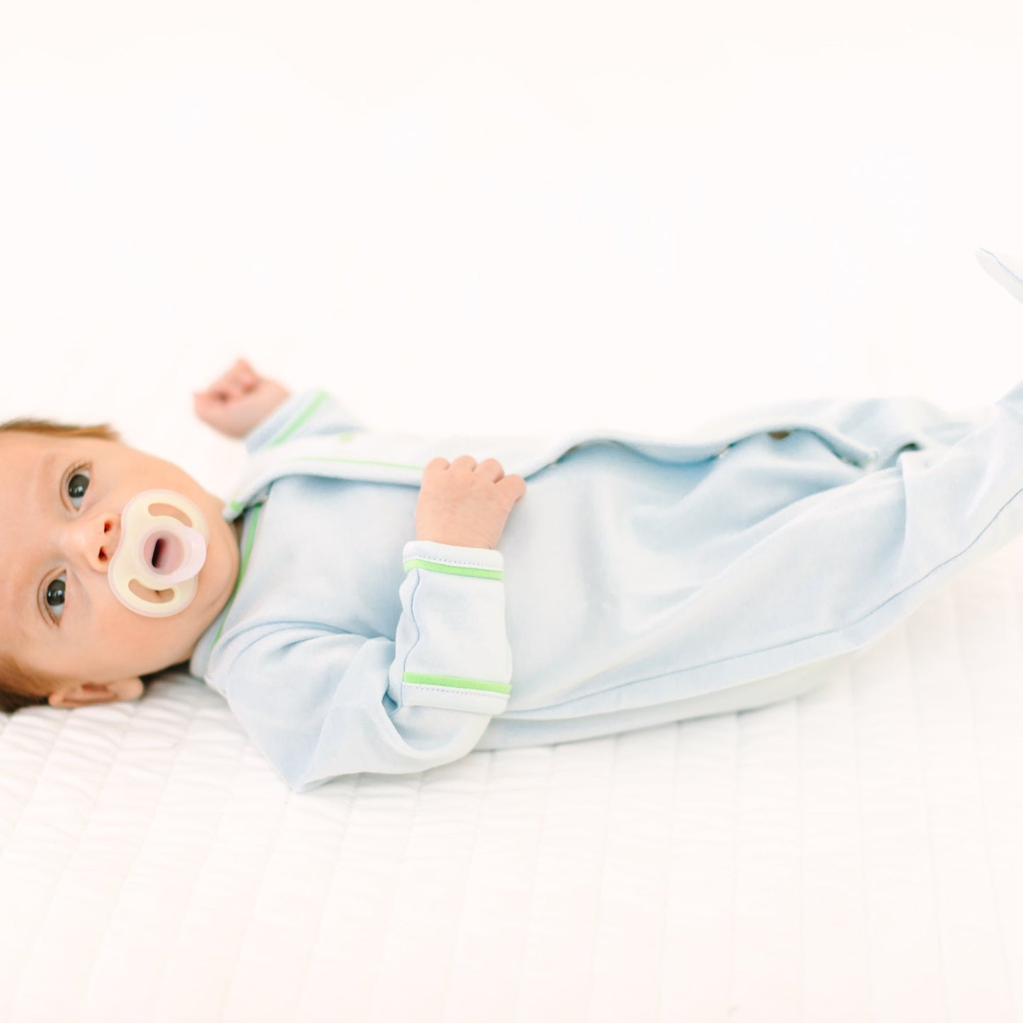 Bayou Baby Hand-Embroidered Footie - Light Blue - Magnolia BabyFootie