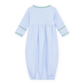 Magnolia Baby_Bayou Baby Hand-Embroidered Gathered Gown - Light Blue_5