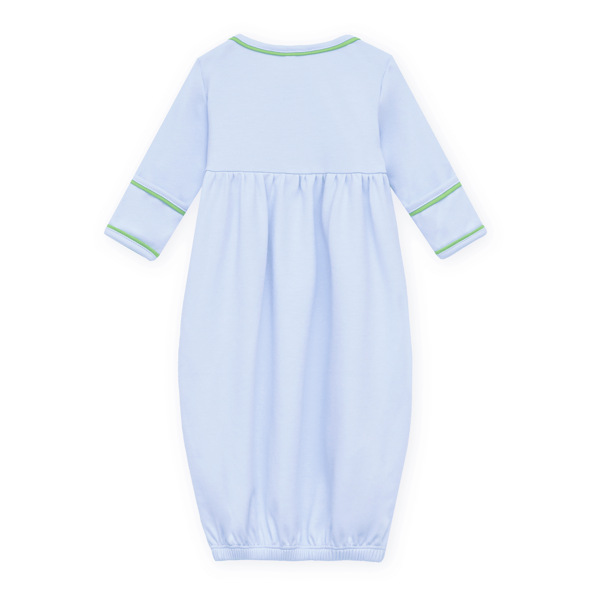 Magnolia Baby_Bayou Baby Hand-Embroidered Gathered Gown - Light Blue_5