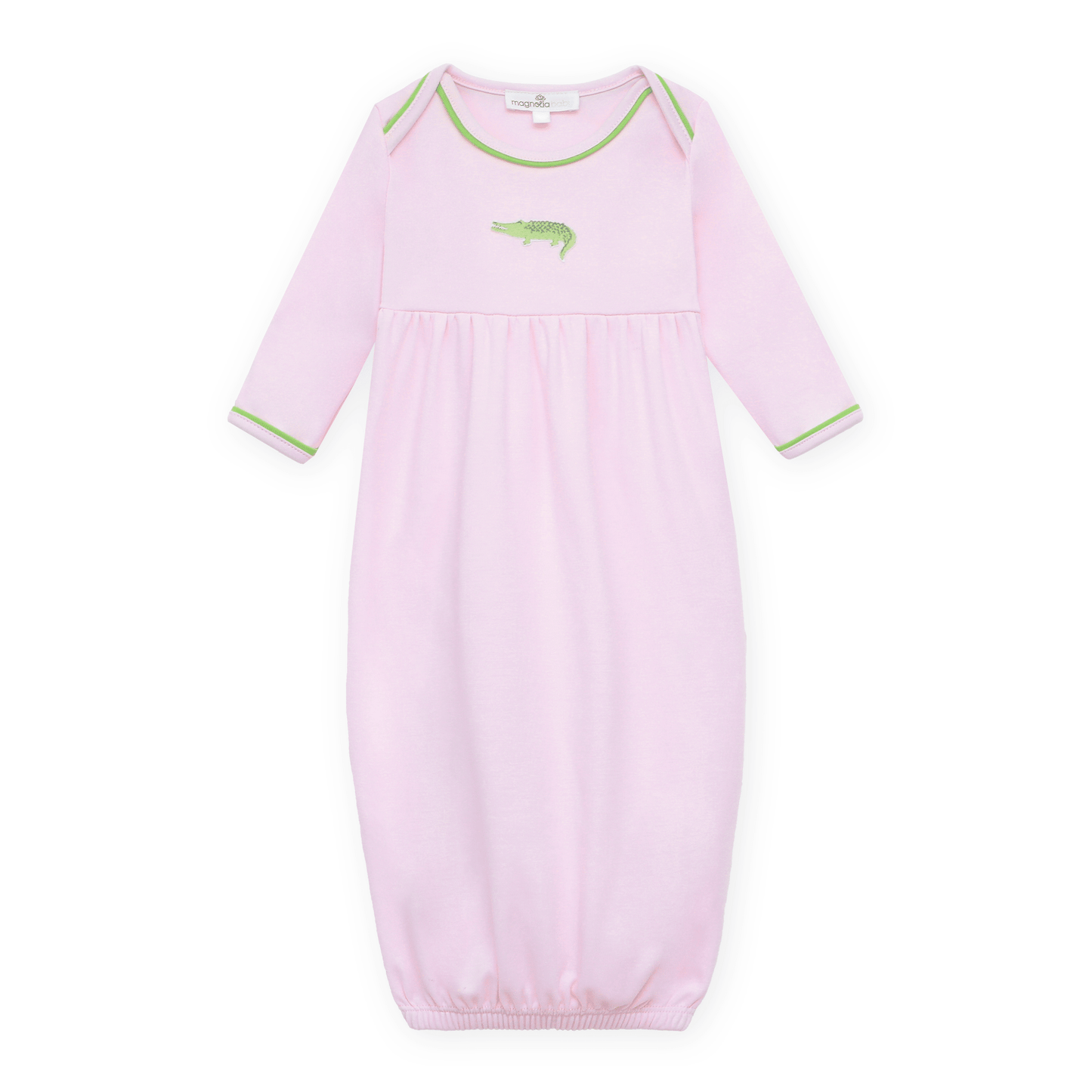 Magnolia Baby_Bayou Baby Hand-Embroidered Gathered Gown - Pink_5