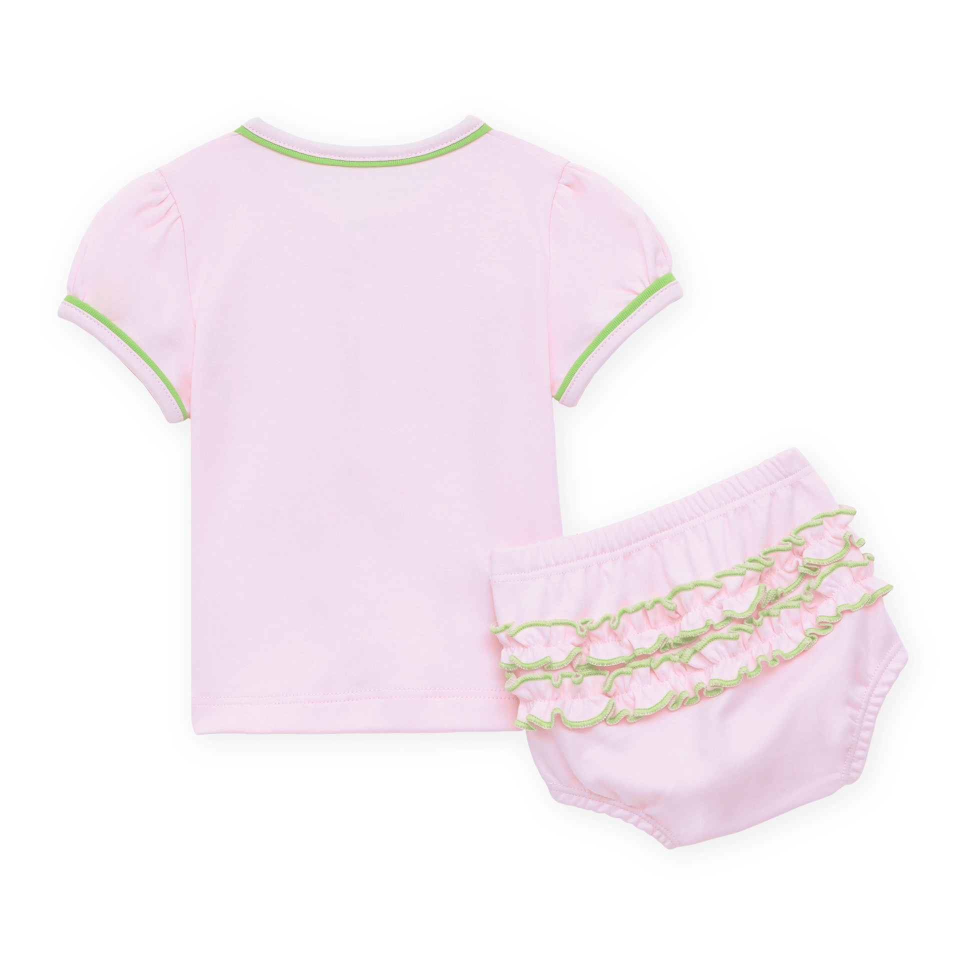 Magnolia Baby_Bayou Baby Hand-Embroidered Ruffle Diaper Cover Set - Pink_2