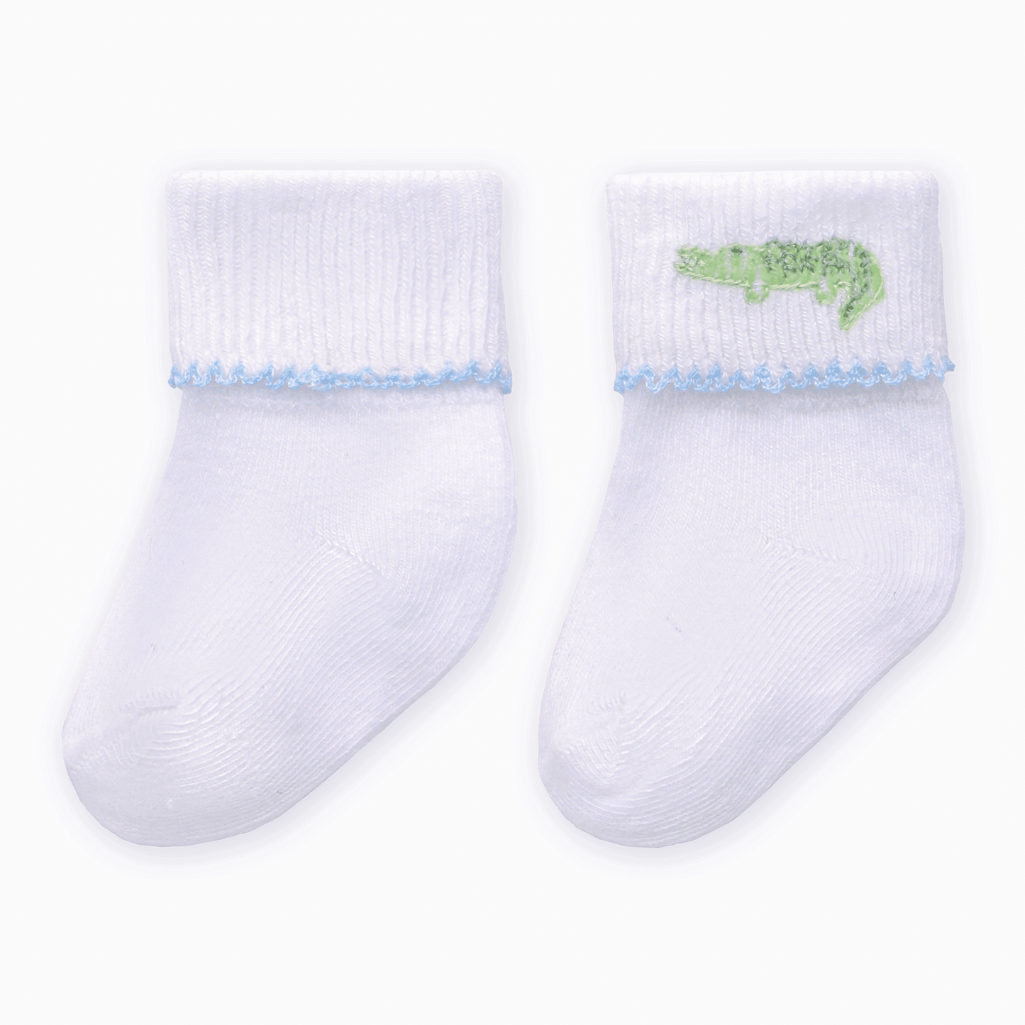 Magnolia Baby_Bayou Baby Hand-Embroidered Socks - Light Blue_2