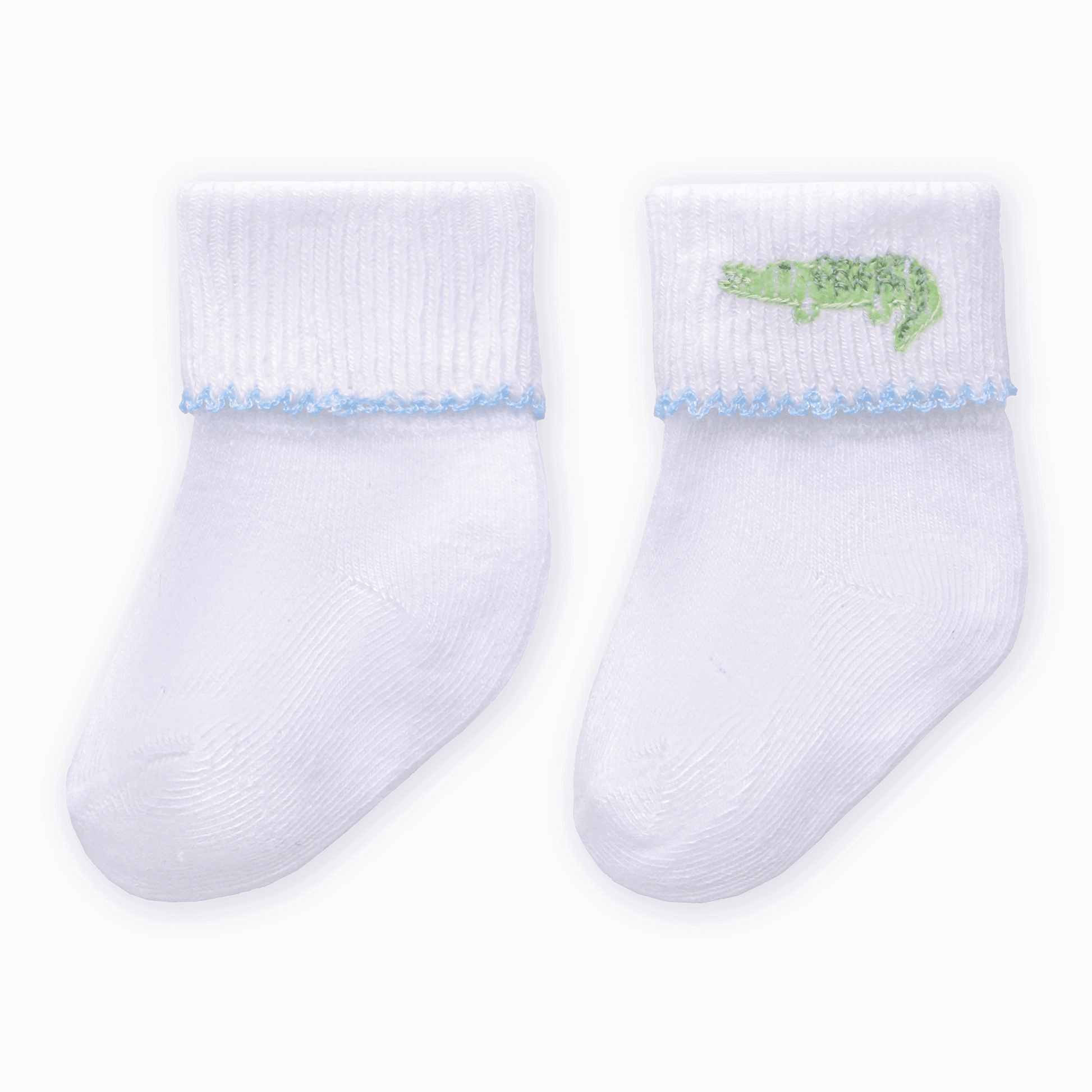 Magnolia Baby_Bayou Baby Hand-Embroidered Socks - Light Blue_2