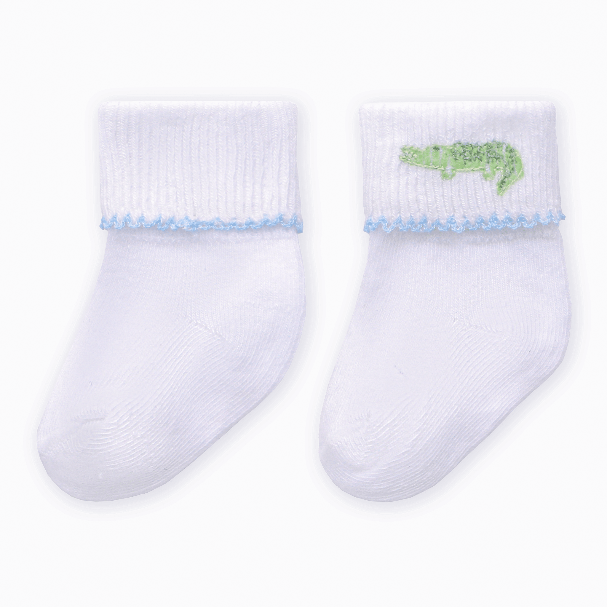 Magnolia Baby_Bayou Baby Hand-Embroidered Socks - Light Blue_2