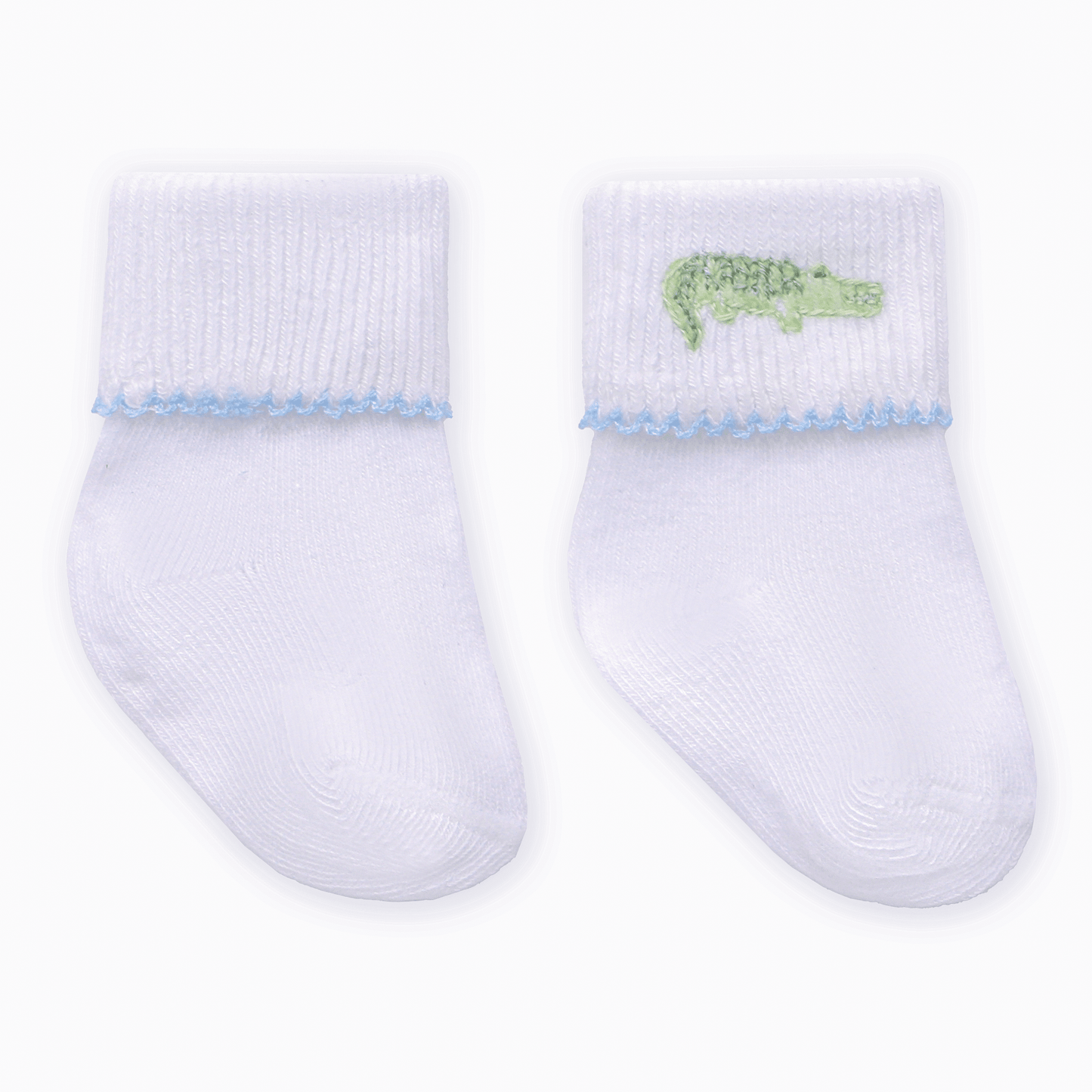 Magnolia Baby_Bayou Baby Hand-Embroidered Socks - Light Blue_1