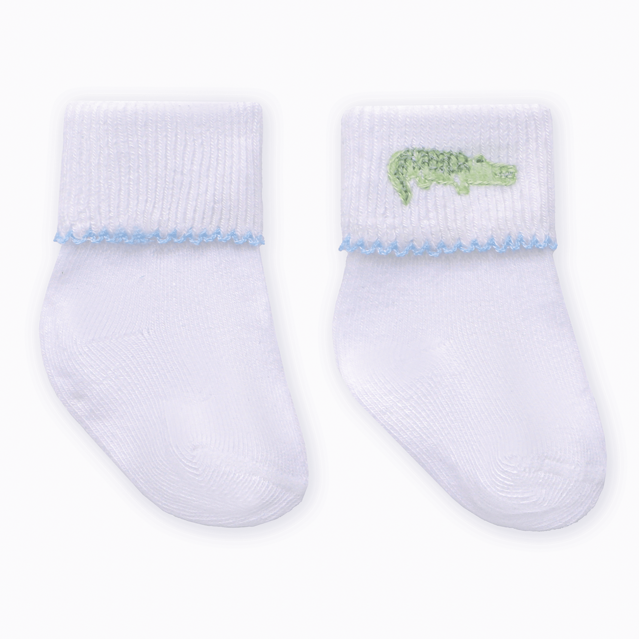 Magnolia Baby_Bayou Baby Hand-Embroidered Socks - Light Blue_1