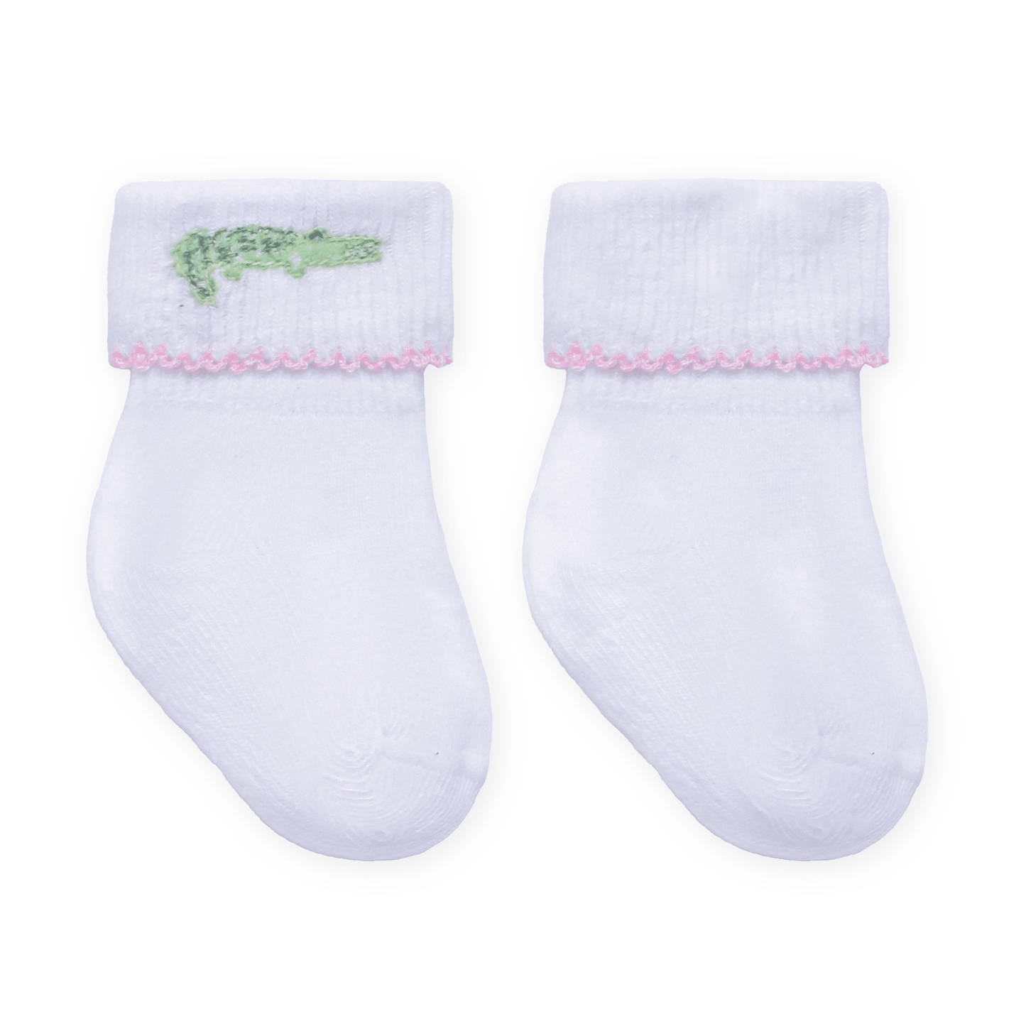 Magnolia Baby_Bayou Baby Hand-Embroidered Socks - Pink_1