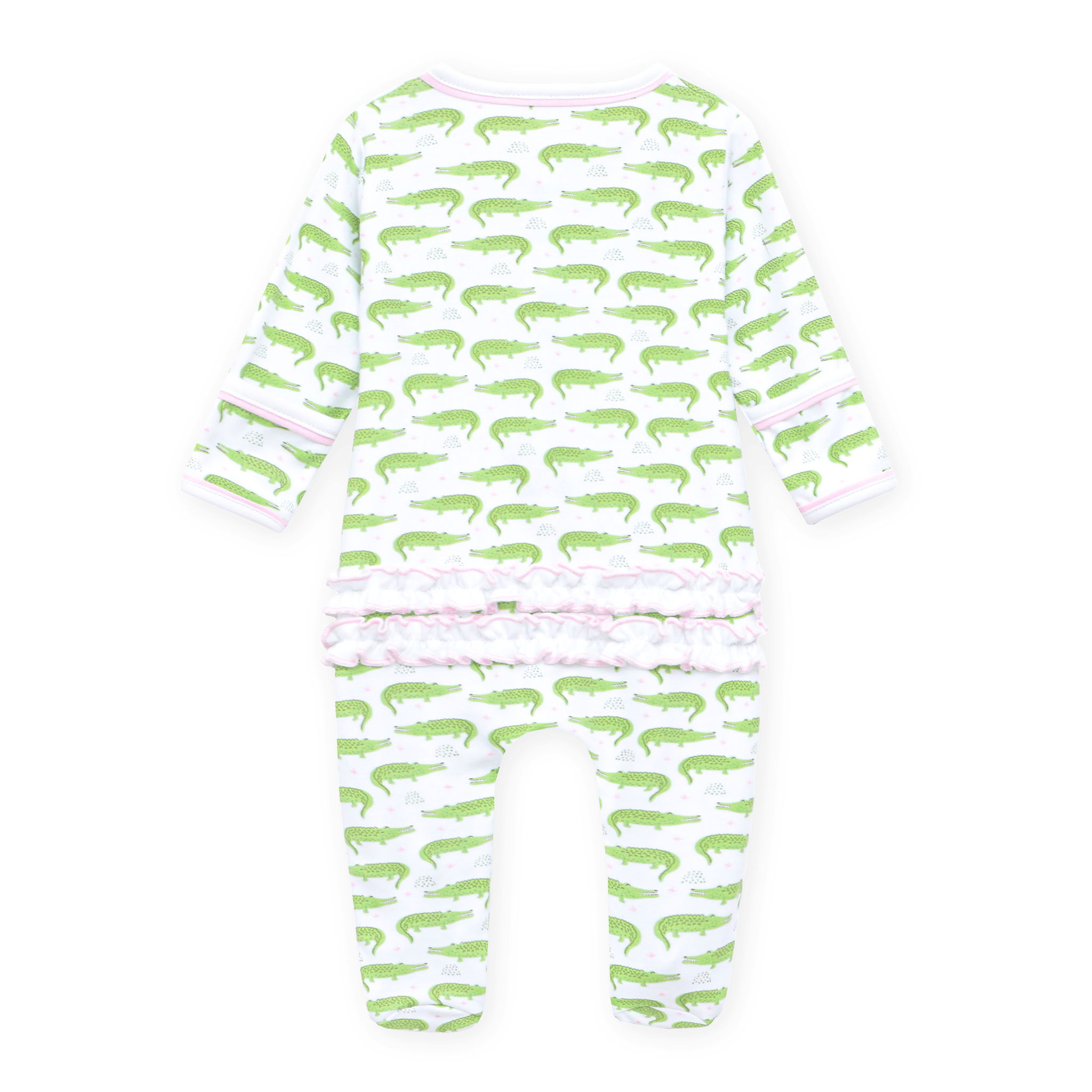 Magnolia Baby_Bayou Baby Print Ruffle Footie - Pink_2