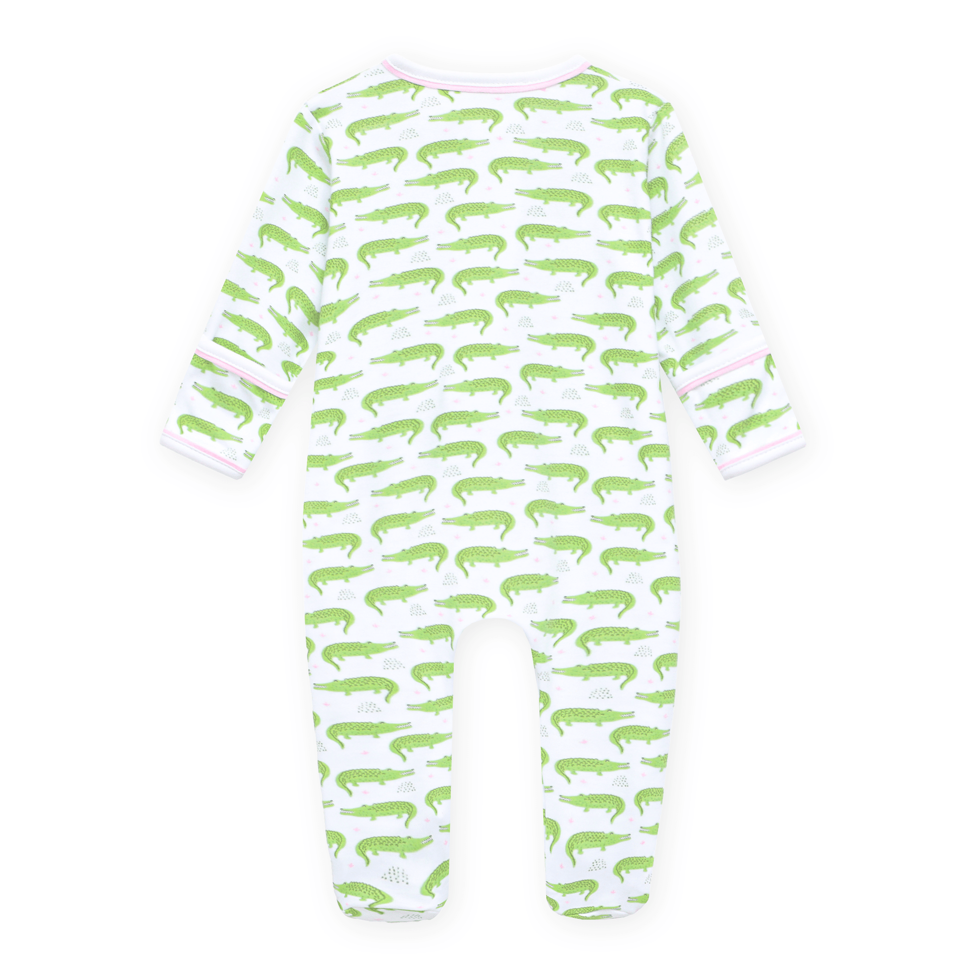 Bayou Baby Print Zip Footie - Pink - Magnolia BabyFootie