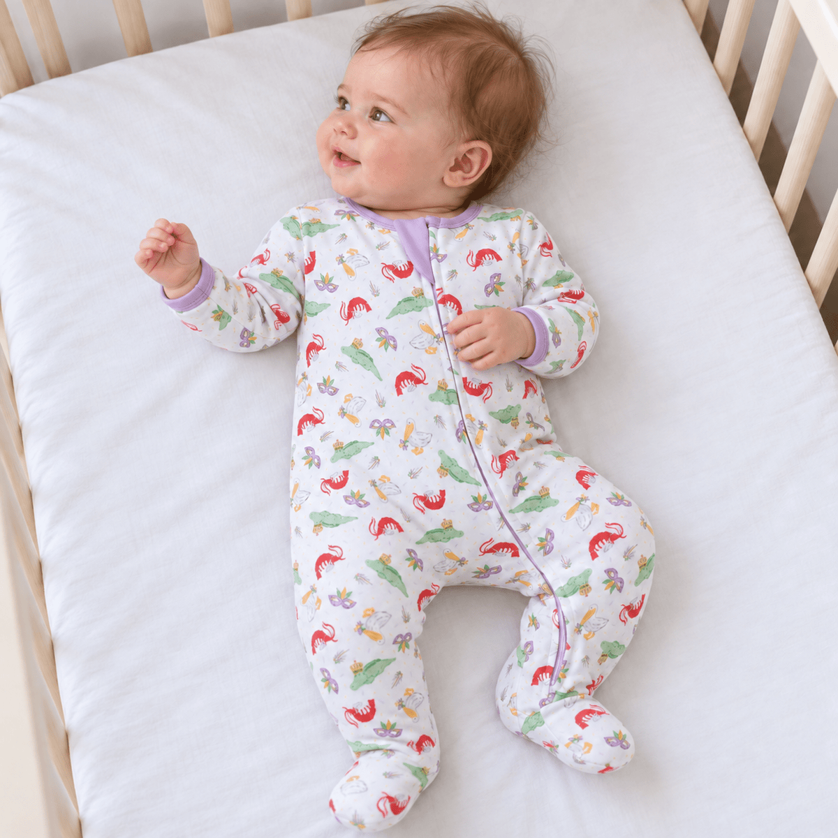 Magnolia Baby_Bayou Pals Print Zip Footie_1