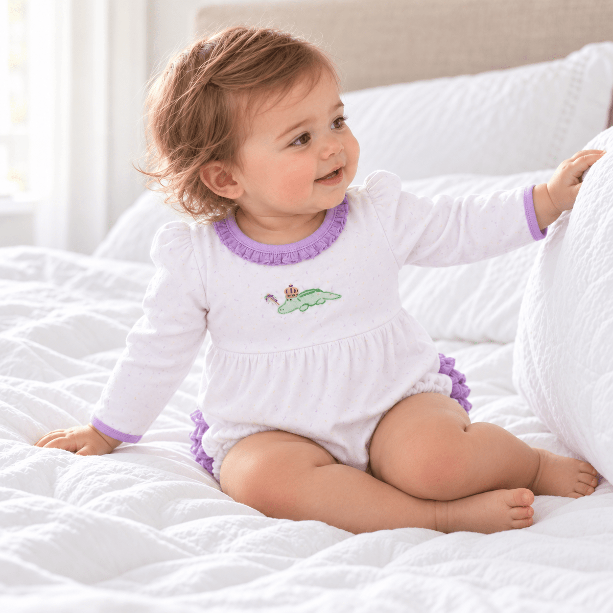 Magnolia Baby_Bayou Pals Ruffle Long Sleeve Girl Bubble_1