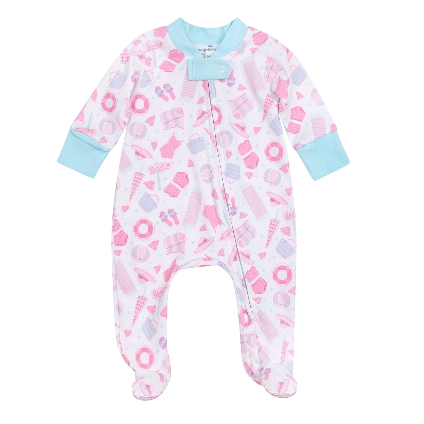 Beach Baby Zip Footie - Magnolia BabyFootie