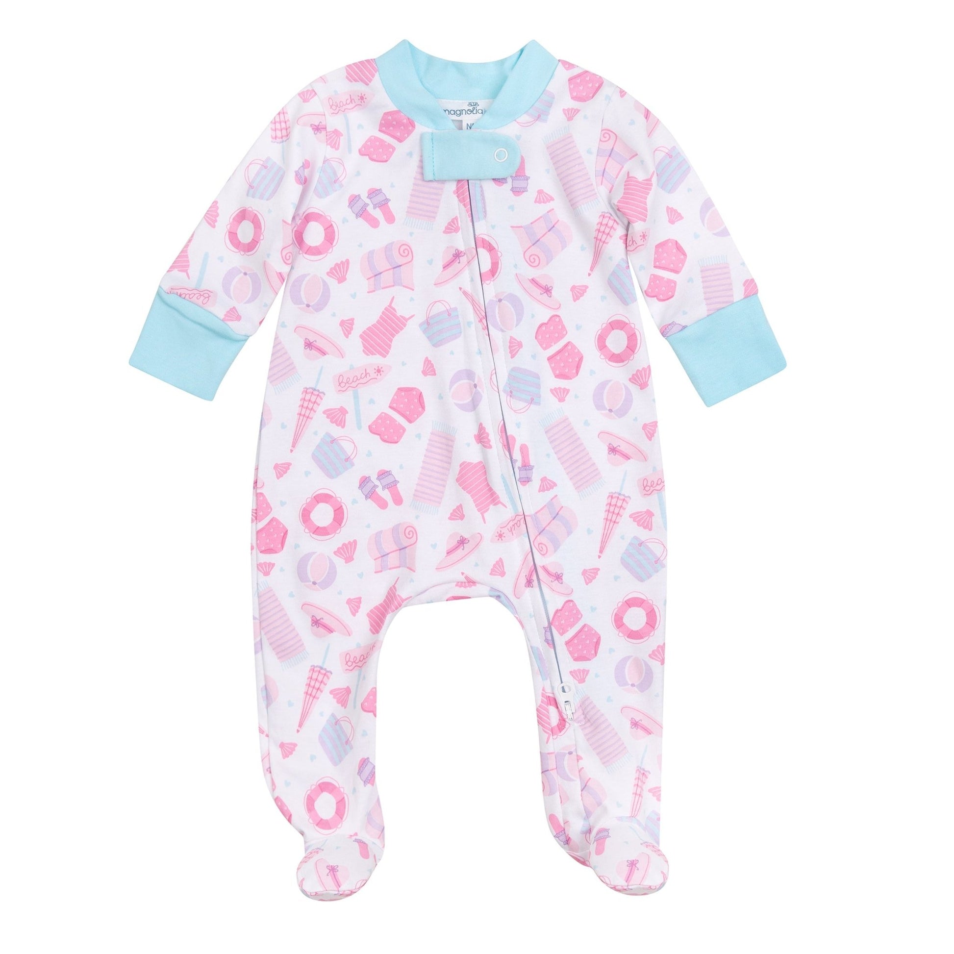Beach Baby Zip Footie - Magnolia BabyFootie
