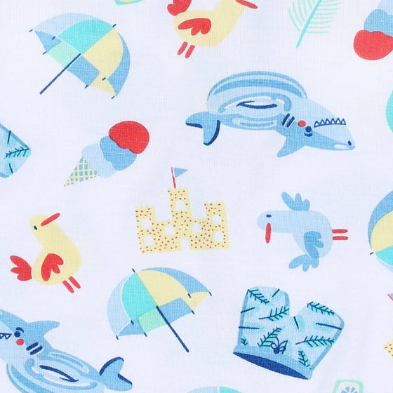 Beach Party Blue Infant/Toddler Long Pajamas - Magnolia BabyLong Pajamas