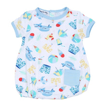  Beach Party Blue Print Short Sleeve Boy Toddler Bubble - Magnolia BabyBubble