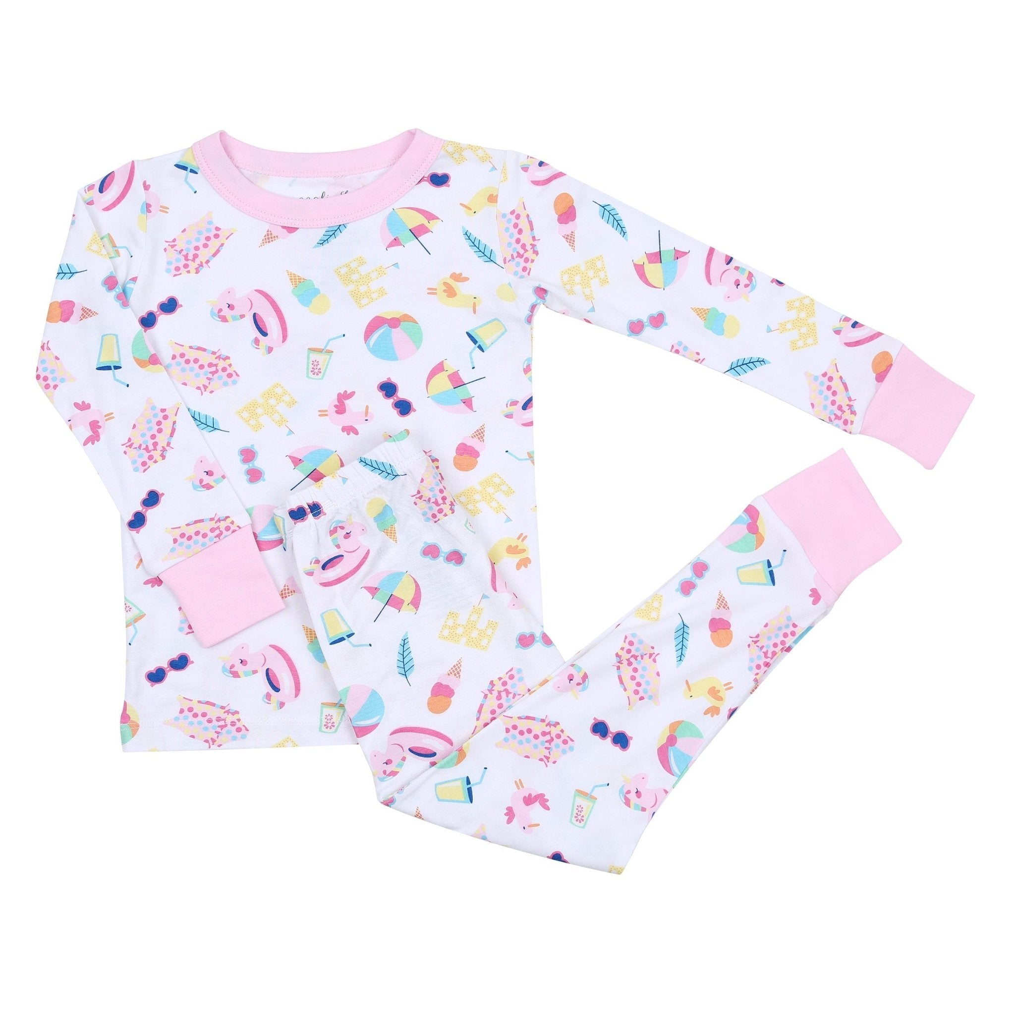 Beach Party Pink Infant/Toddler Long Pajamas - Magnolia BabyLong Pajamas
