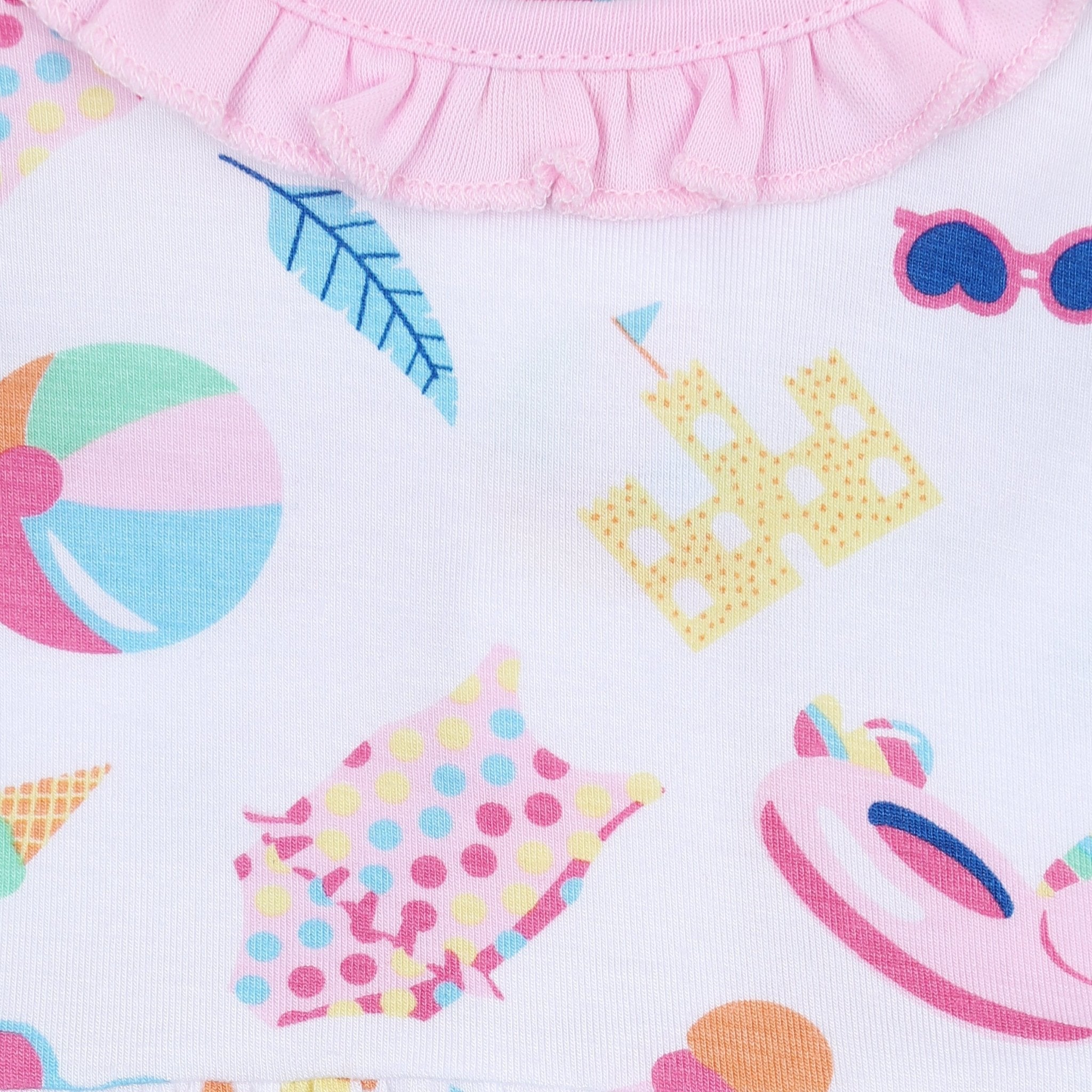 Beach Party Pink Print Flutters Playsuit - Magnolia BabyPlaysuit