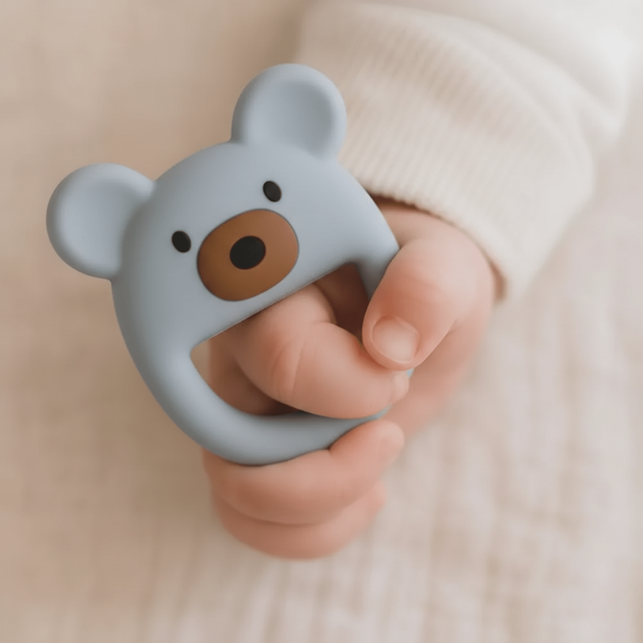 Bear Baby Teether - Dusty Blue - Magnolia BabyTeether