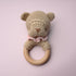 Bear Bamboo Crochet Woodring Rattle - Pink - Magnolia BabyRattle