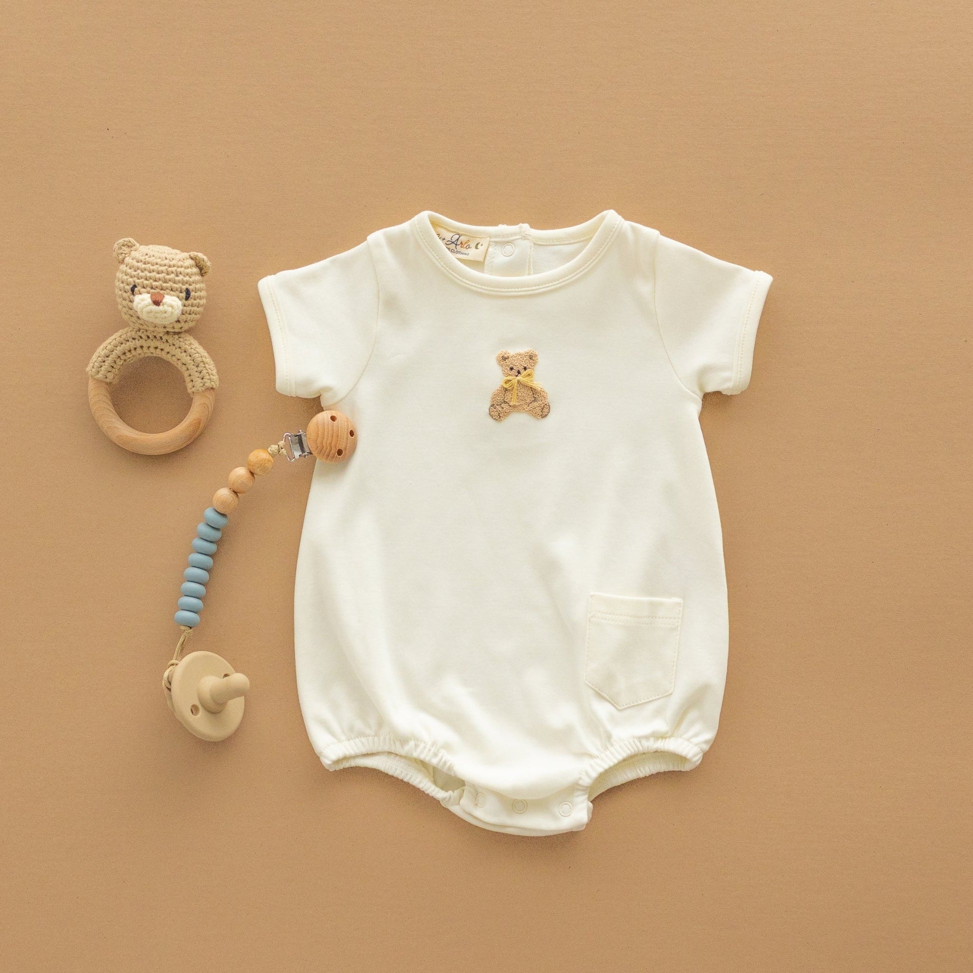 Bear Hugs Hand-Embroidered Bubble - Ivory - Magnolia BabyBubble