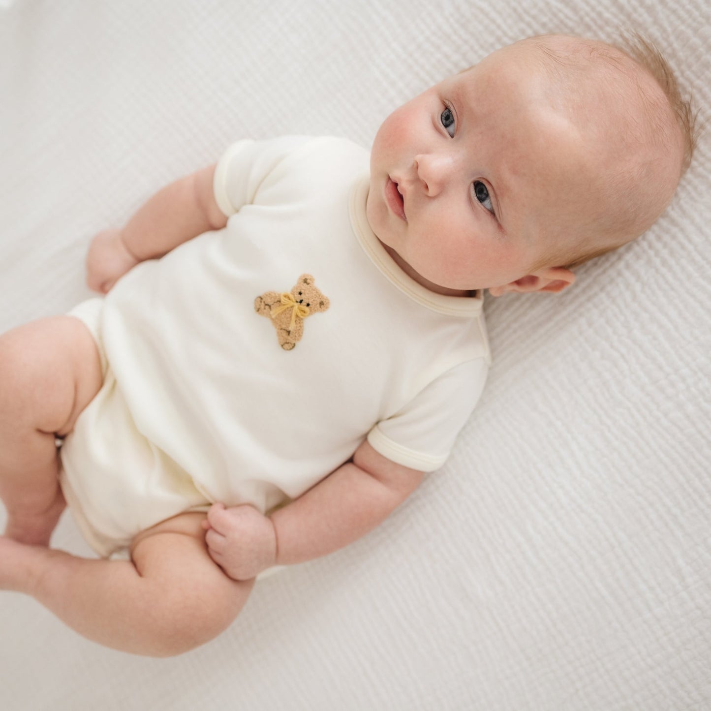 Bear Hugs Hand-Embroidered Bubble - Ivory - Magnolia BabyBubble