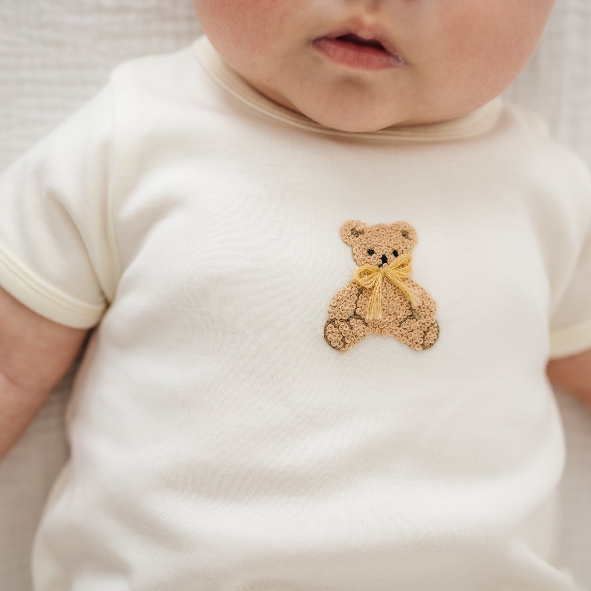 Bear Hugs Hand-Embroidered Bubble - Ivory - Magnolia BabyBubble