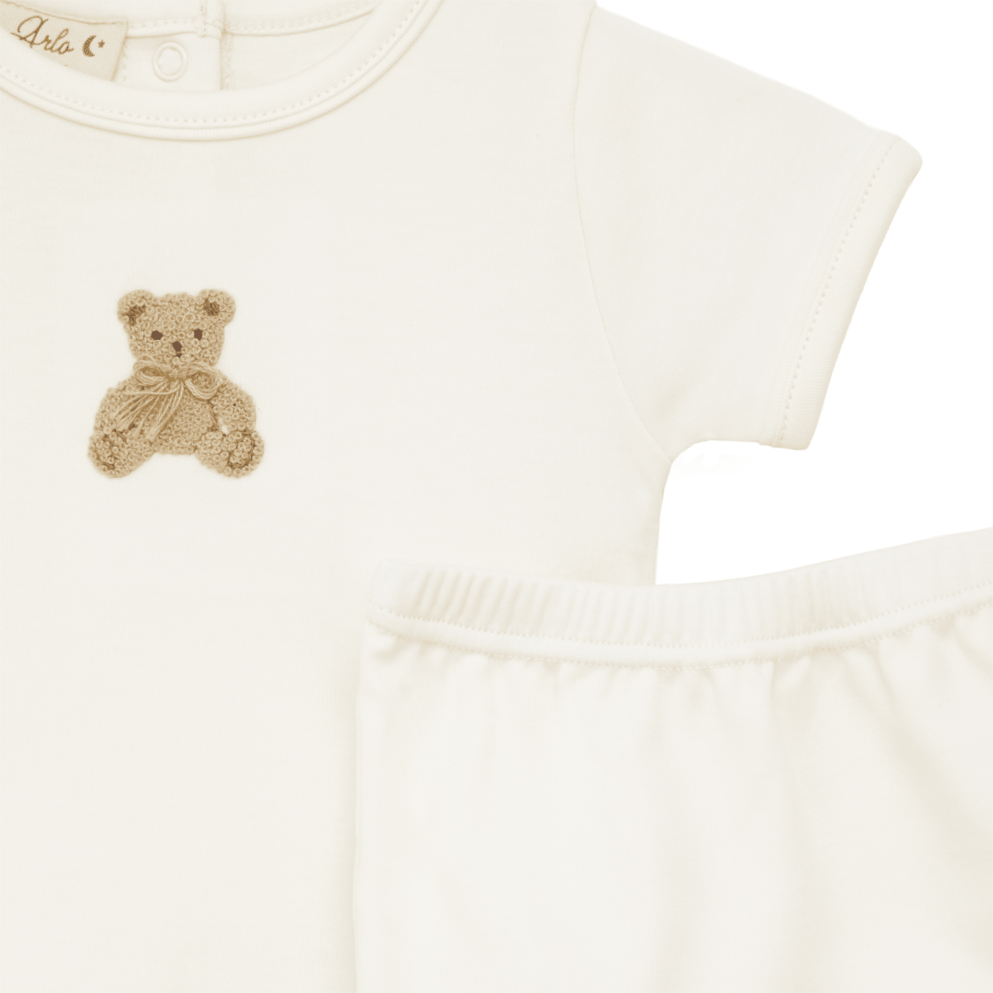 Bear Hugs Hand-Embroidered Diaper Cover Set - Ivory - Magnolia BabyDiaper Cover