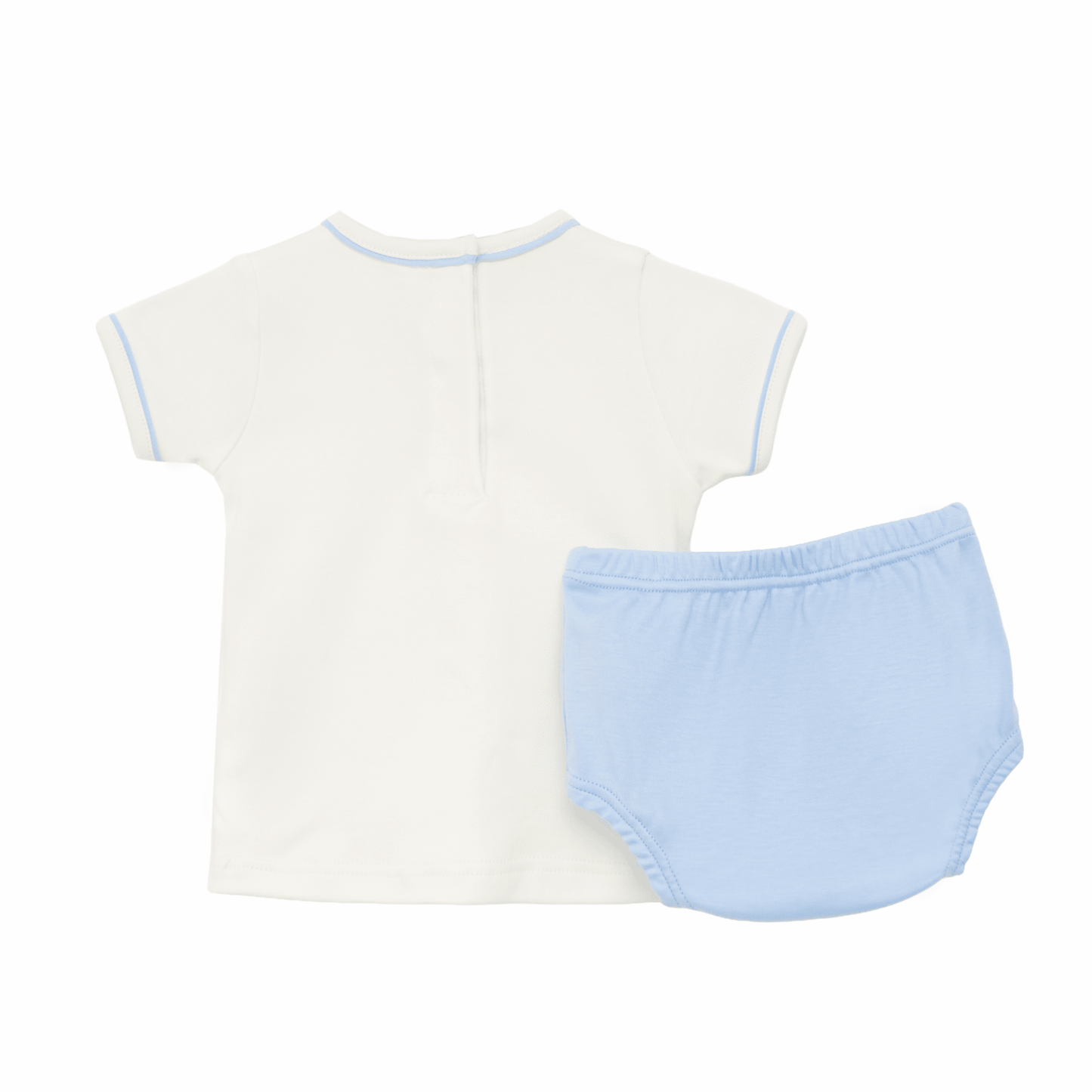 Bear Hugs Hand-Embroidered Diaper Cover Set - Sky - Magnolia BabyDiaper Cover