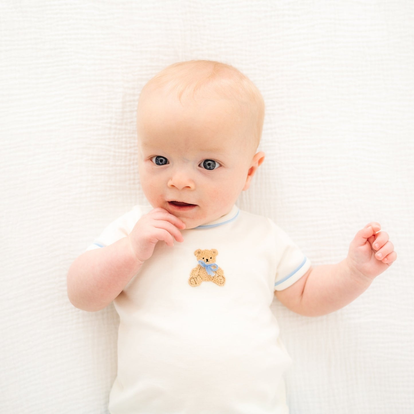 Bear Hugs Hand-Embroidered Diaper Cover Set - Sky - Magnolia BabyDiaper Cover