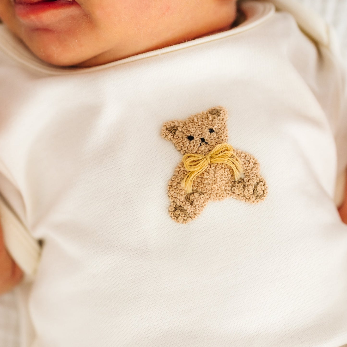 Bear Hugs Hand-Embroidered Lap Bodysuit - Ivory - Magnolia BabyBodysuit