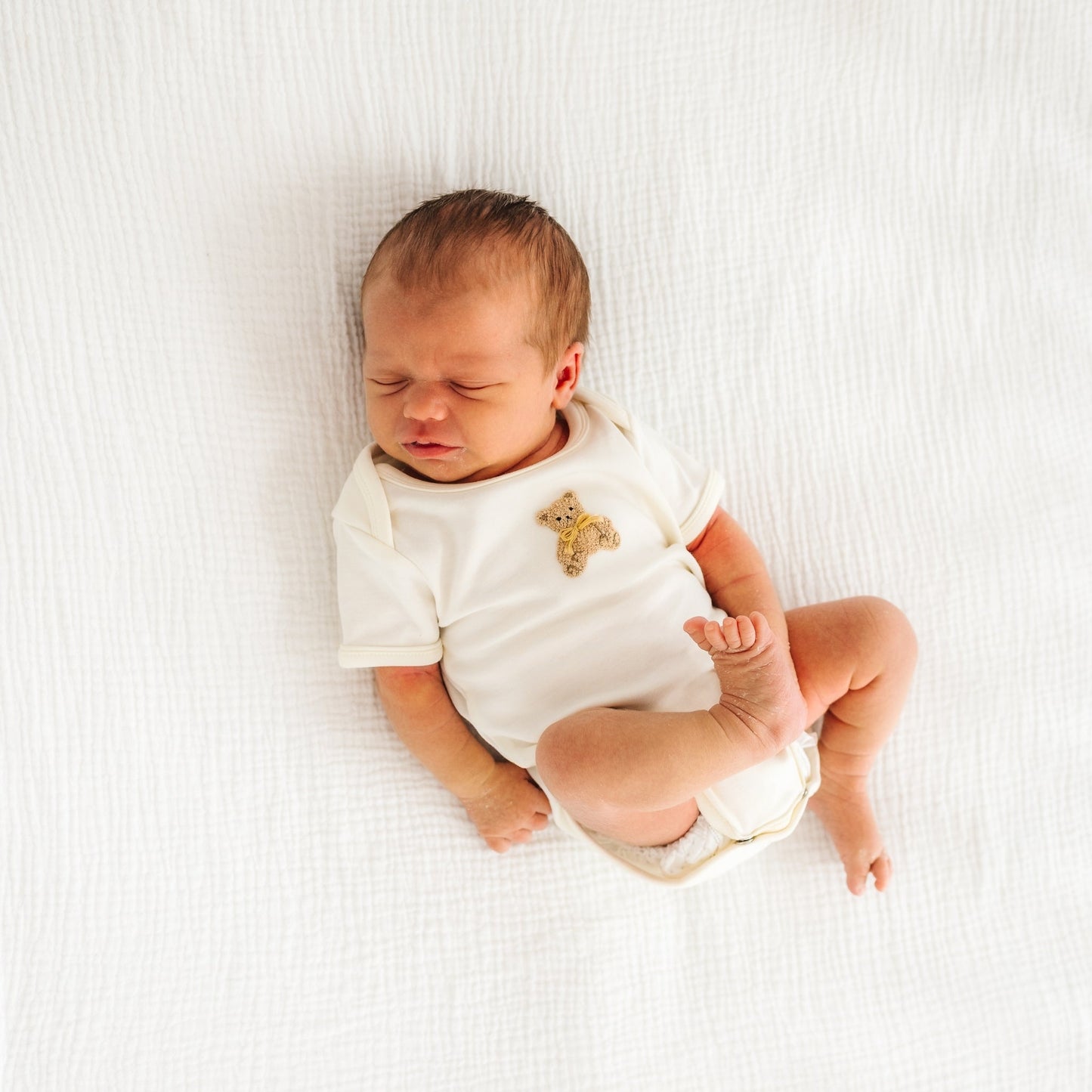 Bear Hugs Hand-Embroidered Lap Bodysuit - Ivory - Magnolia BabyBodysuit