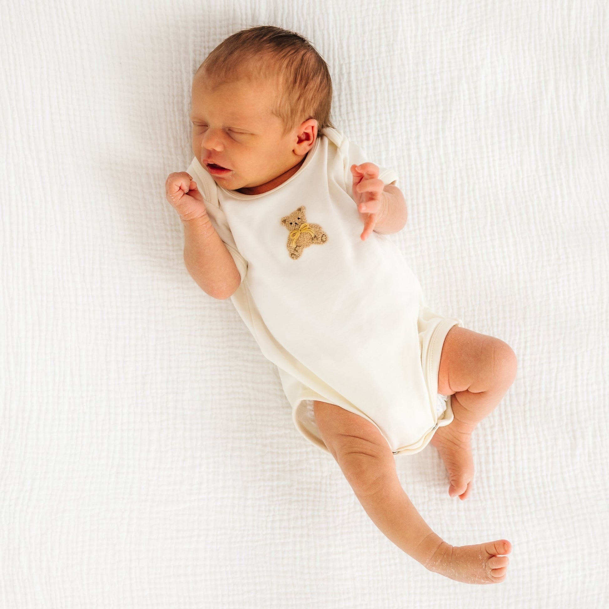 Bear Hugs Hand-Embroidered Lap Bodysuit - Ivory - Magnolia BabyBodysuit