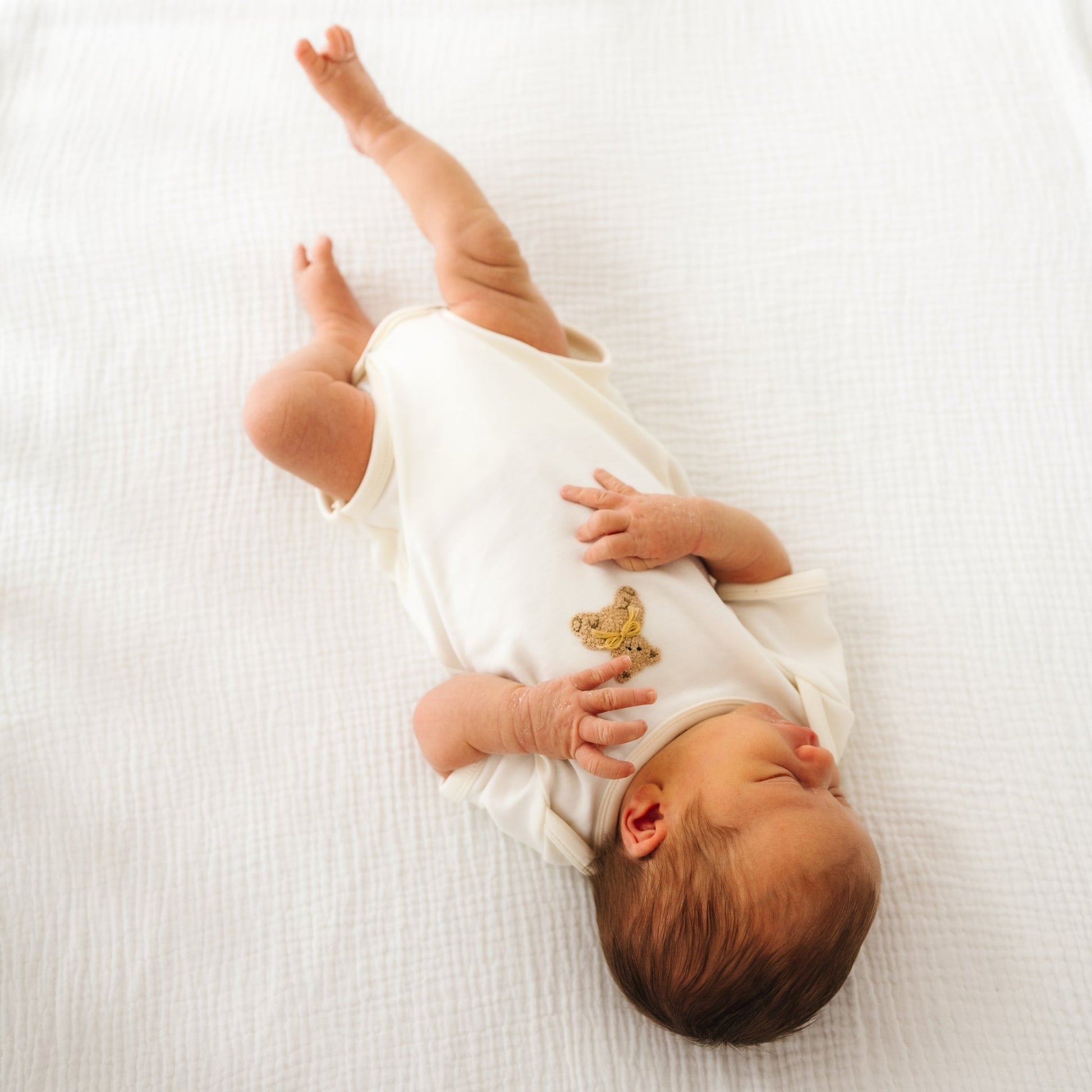 Bear Hugs Hand-Embroidered Lap Bodysuit - Ivory - Magnolia BabyBodysuit